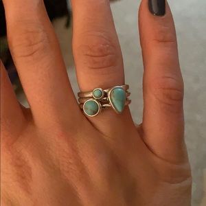 👛Lucky brand silver stacking rings👛